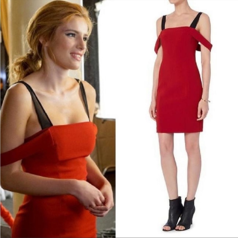 Cinq a Sept Anova Red Off the Shoulder Mini Dress | Size 6